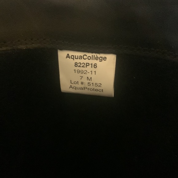 Aqua College square toe Leather calf high heel boots water proof aqua protect 7M - Picture 9 of 12